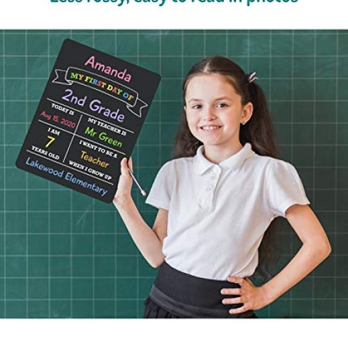 First Day of School Board, 12″x8.5″ Photo Prop Sign Double Sided...