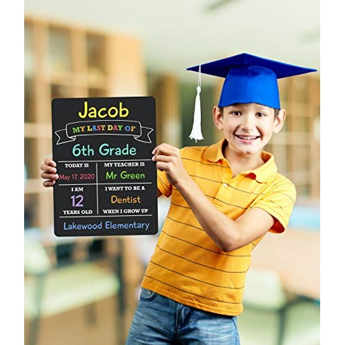 First Day of School Board, 12″x8.5″ Photo Prop Sign Double Sided...