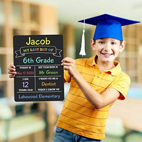 First Day of School Board, 12″x8.5″ Photo Prop Sign Double Sided...