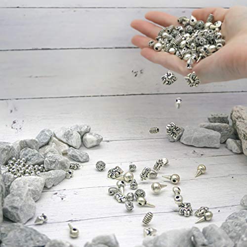 240 Antique Silver Metal Spacer Beads for Jewelry Making Adults, 9...