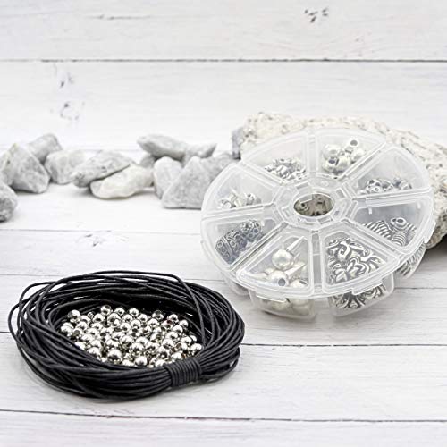 240 Antique Silver Metal Spacer Beads for Jewelry Making Adults, 9...
