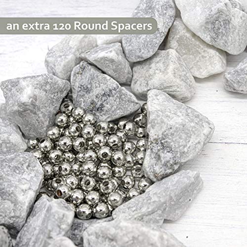 240 Antique Silver Metal Spacer Beads for Jewelry Making Adults, 9...