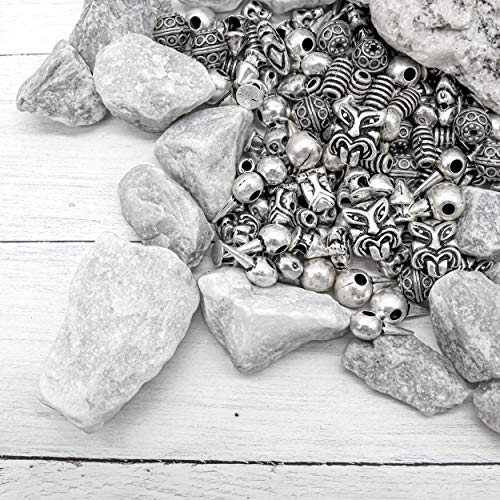 240 Antique Silver Metal Spacer Beads for Jewelry Making Adults, 9...