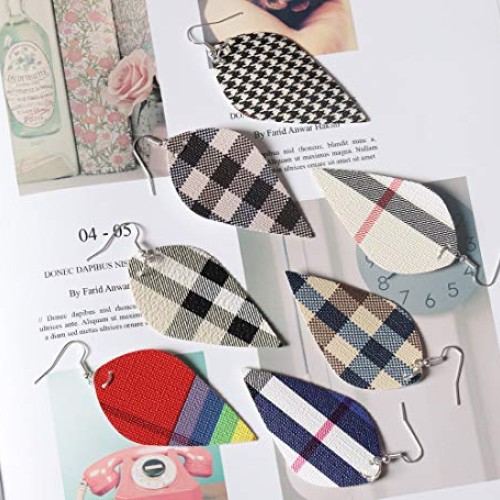 Funcolor 8.3 x 5321cm x 135cm Faux Leather Sheets Fabric Plaid...
