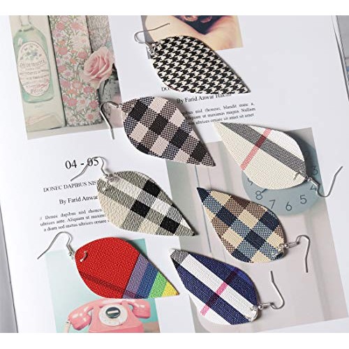 Funcolor 8.3 x 5321cm x 135cm Faux Leather Sheets Fabric Plaid...