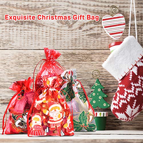 Funkprofi 50 PCS 4x6 Inches Mixed Color Christmas Organza Gift Bag...