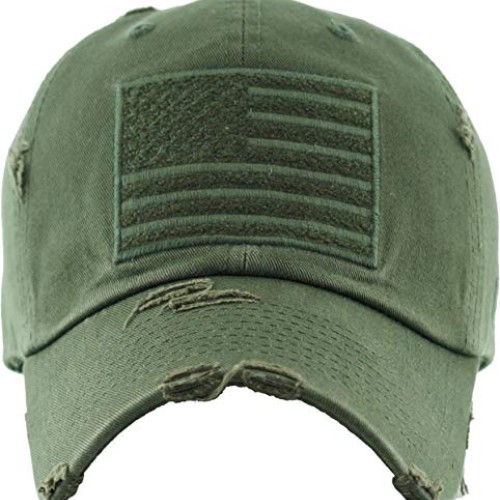 H-212-AF33 Distressed Baseball Cap Vintage Dad Hat - American Flag...