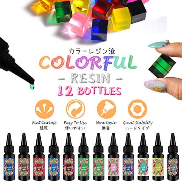 Funshowcase 13 Color UV Resin Translucent Hard Type with Jewelry C...