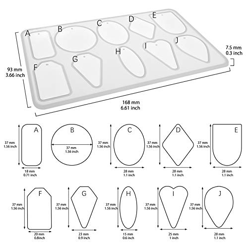 FUNSHOWCASE Geometry Pendant Jewelry Casting Epoxy Silicone Mold w...