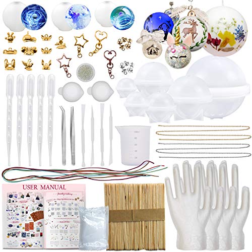 Funshowcase Sphere Epoxy Silicone Molds Jewelry Casting Supplies P...