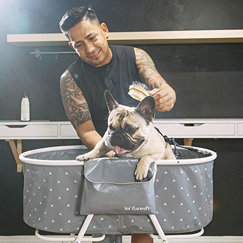 Furesh Elevated Folding Dog Bath Tub and Wash Station for Bathing,...