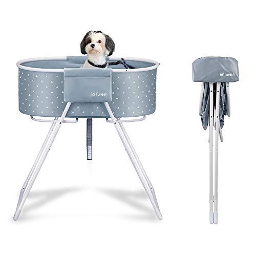 Furesh Elevated Folding Dog Bath Tub and Wash Station for Bathing,...