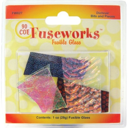 Fuseworks FW827 1-Ounce Dichroic Bits and Pieces 90 COE Fusible Gl...