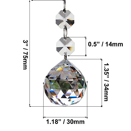 Fushing 20pcs Crystal Glass Ball Chandelier Prisms Pendants Parts ...