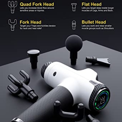 Fusion Black Pro Muscle Massage Gun Deep Tissue Percussion Muscle ...