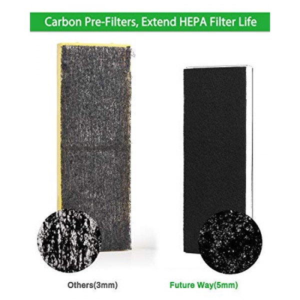 Future Way 2 Packs Odor Eliminator True HEPA Filter Replacement fo...
