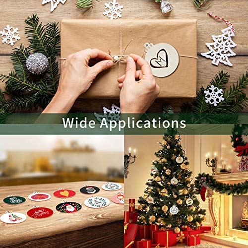 Fuyit 100Pcs 3.5 Inch Wood Slices with Holes, Unfinished Wooden Ch...