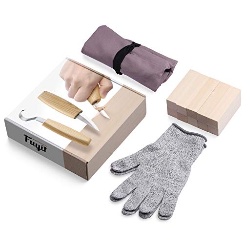 Fuyit 17Pcs Wood Carving Tools Set - Hook, Sloyd, Chip Detail Knif...