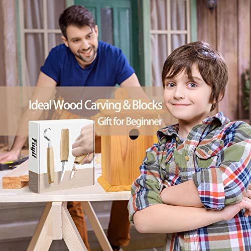 Fuyit 17Pcs Wood Carving Tools Set - Hook, Sloyd, Chip Detail Knif...