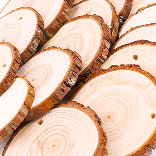 Fuyit Natural Wood Slices 20 Pcs 3.5-4 Inches Craft Wood Kit Unfin...