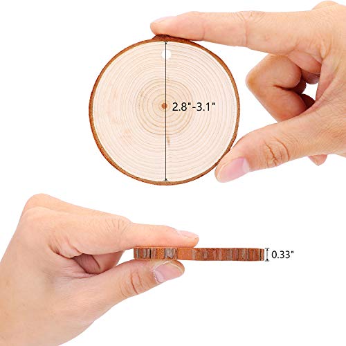 Fuyit Natural Wood Slices 30 Pcs 2.8-3.1 Inches Craft Wood Kit Unf...