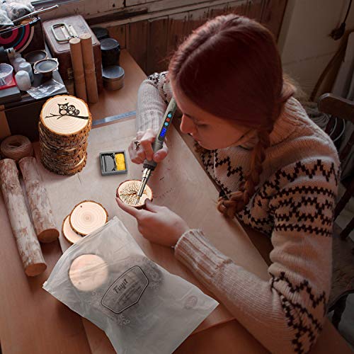 Fuyit Natural Wood Slices 30 Pcs 2.8-3.1 Inches Craft Wood Kit Unf...