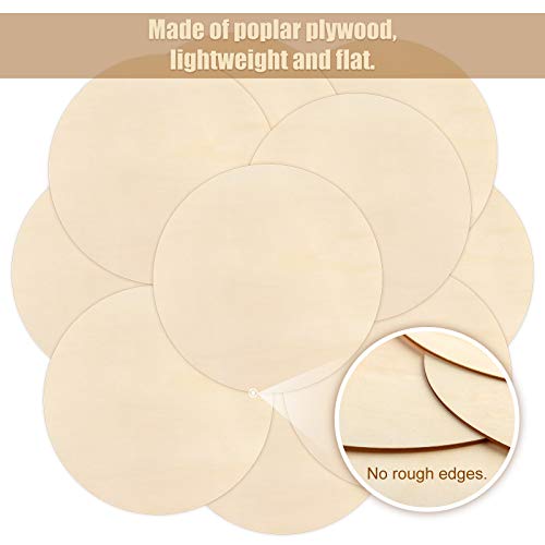 Fuyit Unfinished Wood Circles, 10Pcs 12 Inch Uniform Blank Wood Ro...