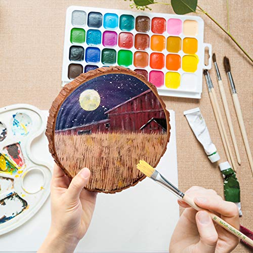 Fuyit Wood Slices 6 Pcs 6-6.3 Inches Unfinished Natural Tree Slice...