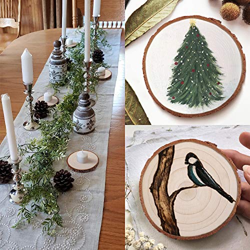Fuyit Wood Slices 8 Pcs 5.1-5.5 Inches Unfinished Natural Tree Sli...
