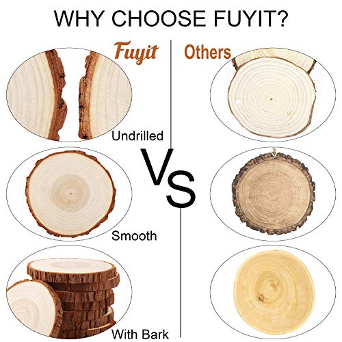 Fuyit Wood Slices 8 Pcs 5.1-5.5 Inches Unfinished Natural Tree Sli...