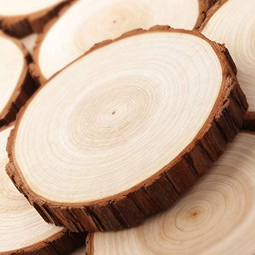 Fuyit Wood Slices 8 Pcs 5.1-5.5 Inches Unfinished Natural Tree Sli...