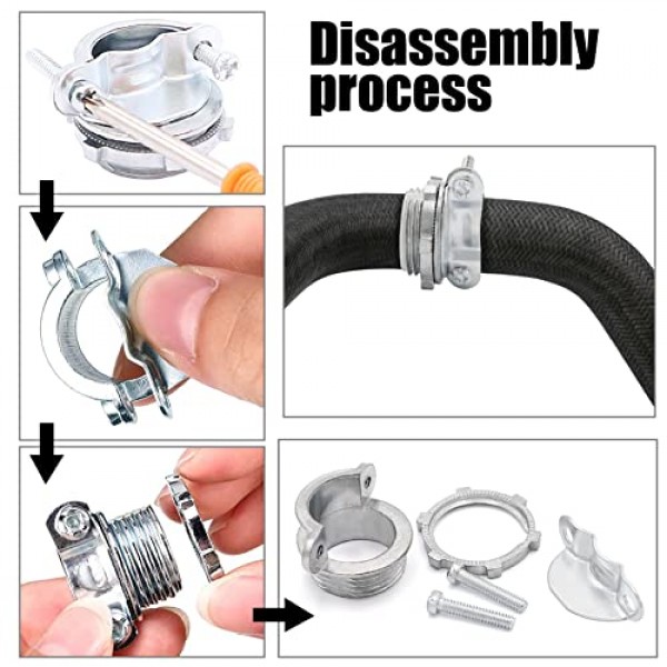 Fuzbaxy 20PCS 1/2 3/4 1” Clamp Type Cable Connectors Assortment ...