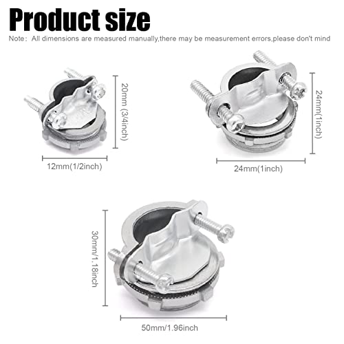 Fuzbaxy 20PCS 1/2 3/4 1” Clamp Type Cable Connectors Assortment ...