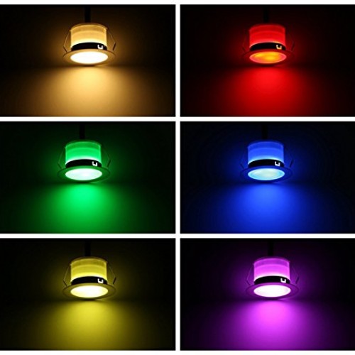FVTLED Pack of 10 Low Voltage LED Deck Lighting Kit RGB & Warm Whi...