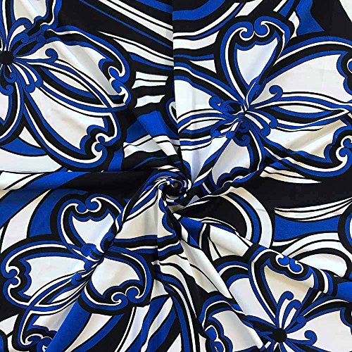ITY Fabric Leah 16-1 Print Polyester Lycra Knit Jersey 2 Way Spa...