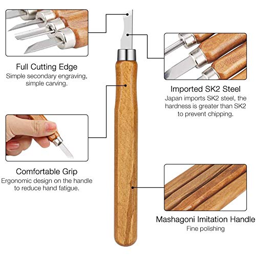 Wood Carving Tool Set, 12 Pieces Wood Carving Chisel,Carving Chise...