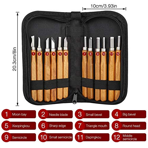 Wood Carving Tool Set, 12 Pieces Wood Carving Chisel,Carving Chise...