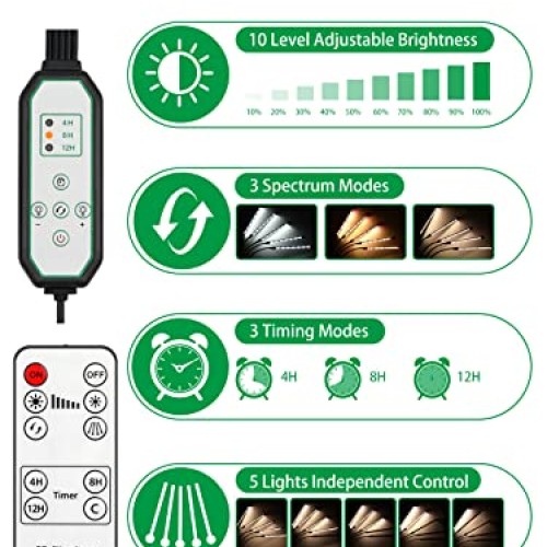 fyheart Grow Lights for Indoor Plants,Full Spectrum Grow Light wit...