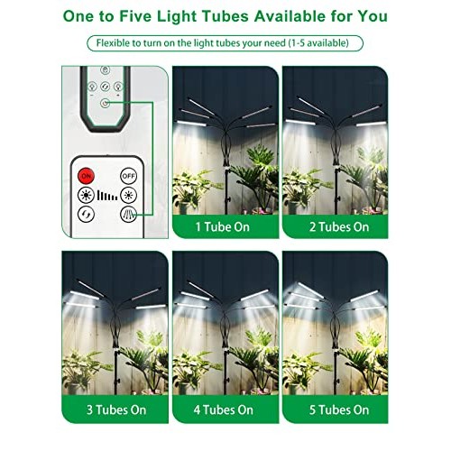 fyheart Grow Lights for Indoor Plants,Full Spectrum Grow Light wit...