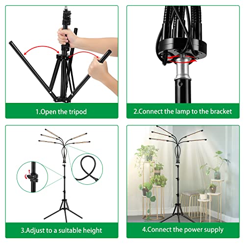 fyheart Grow Lights for Indoor Plants,Full Spectrum Grow Light wit...