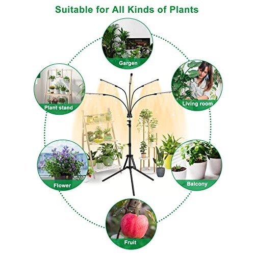 fyheart Grow Lights for Indoor Plants,Full Spectrum Grow Light wit...