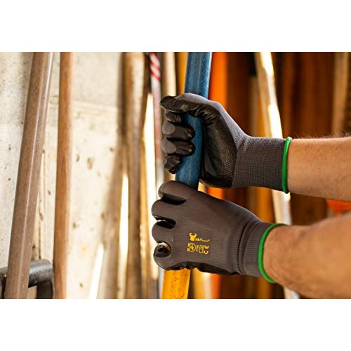 6 PAIRS Mens Working Gloves with Micro Foam Coating - Garden Glov...