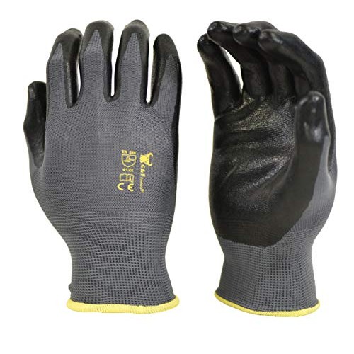 6 PAIRS Mens Working Gloves with Micro Foam Coating - Garden Glov...