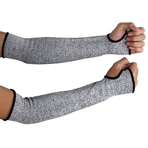 Cut Resistant Sleeves with Thumb Hole, Level 5 Protection, Slash R...
