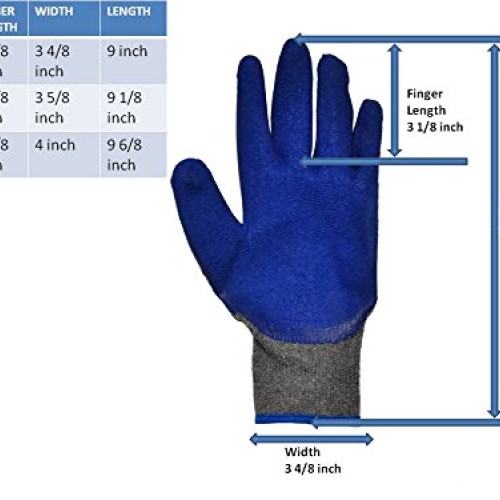 G & F 1511M-DZ Rubber Latex Coated Work Gloves for Construction, B...