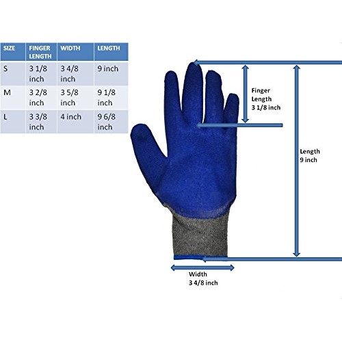 G & F 1511M-DZ Rubber Latex Coated Work Gloves for Construction, B...