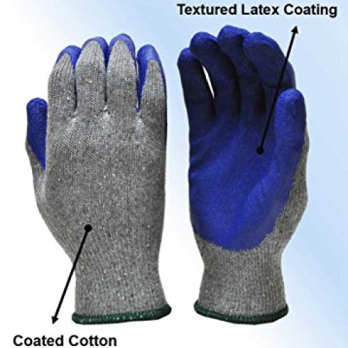 G & F 1511M-DZ Rubber Latex Coated Work Gloves for Construction, B...