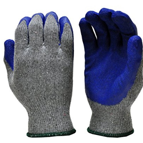 G & F 1511M-DZ Rubber Latex Coated Work Gloves for Construction, B...