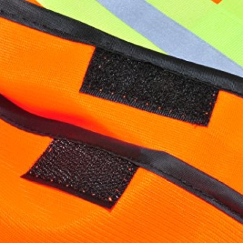 G & F 41113 Industrial Safety Vest with Reflective Stripes, Neon O...