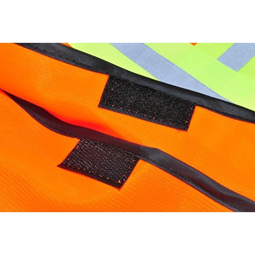 G & F 41113 Industrial Safety Vest with Reflective Stripes, Neon O...
